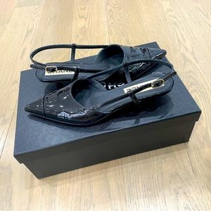 Chanel black slingbacks 36.5